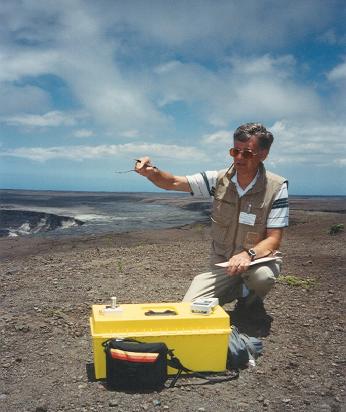 Measuring sunlight at Kilauea.